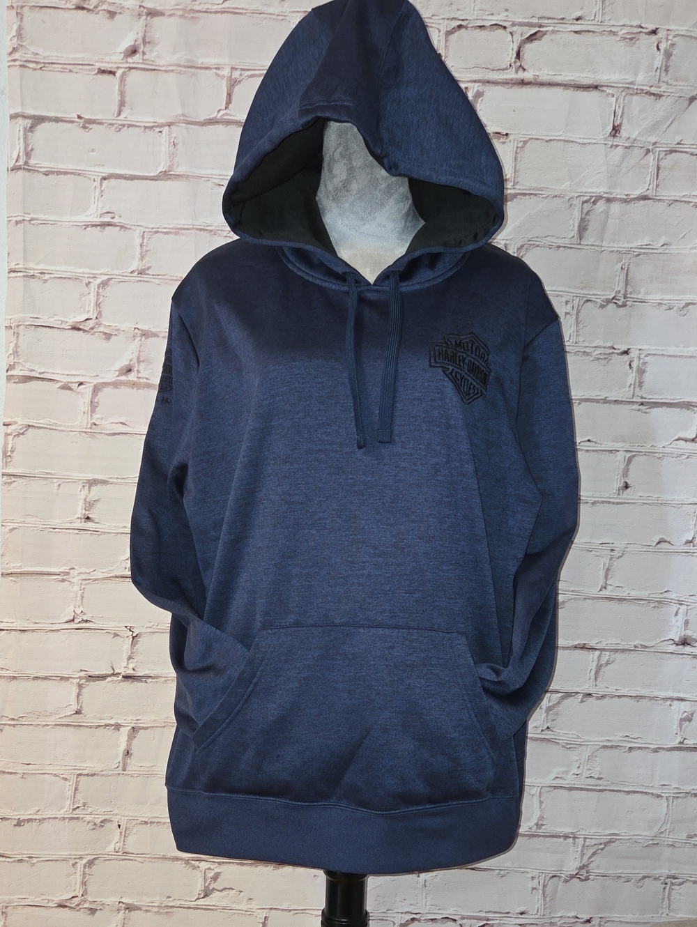 Harley-Davidson Dark Blue Pullover Hoodie with Subtle Chest Logo